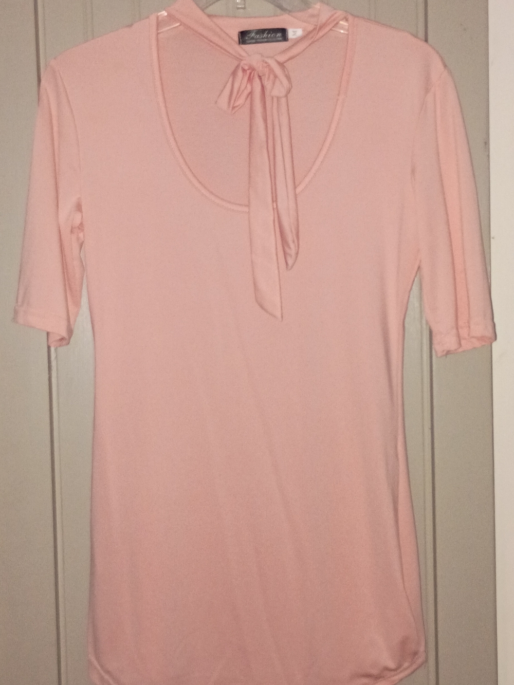 4/$20 Bow-Neck Short Sleeve Top - Pink
